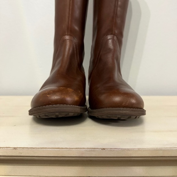 UGG Brown Leather Seldon Knee-High Boots Size 7 - Picture 6 of 10